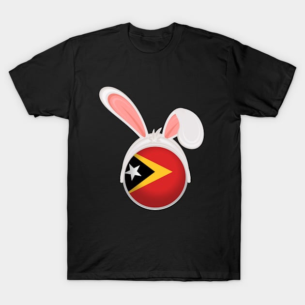 happy easter Timor Leste bunny ears flag cute designs T-Shirt by D_designs